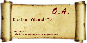 Oszter Atanáz névjegykártya